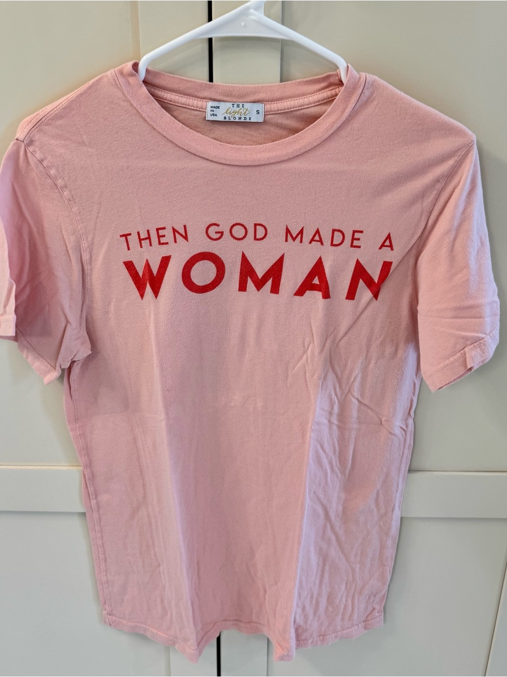 Then God Made a Woman Pink Graphic Tee with Red Print